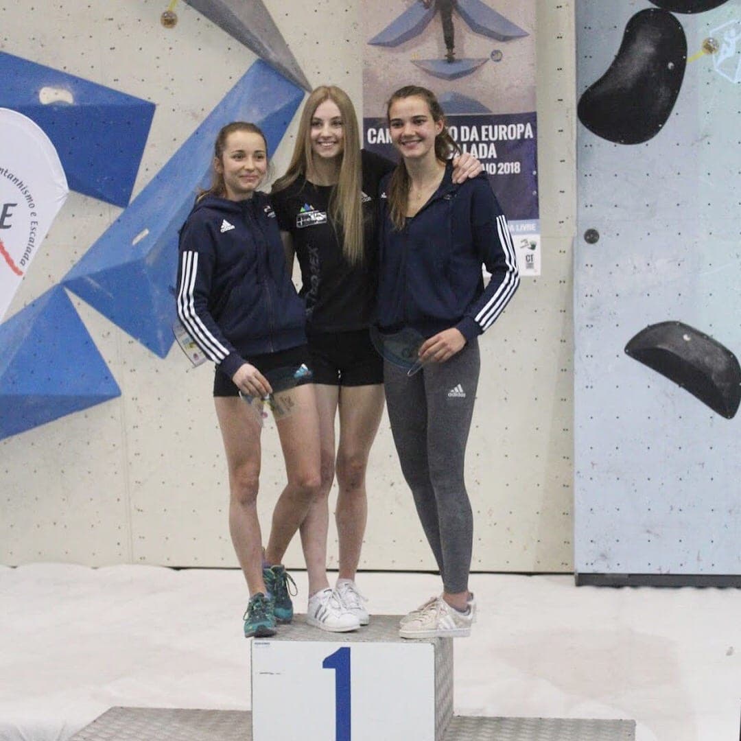 Urška on the top step of the podium
