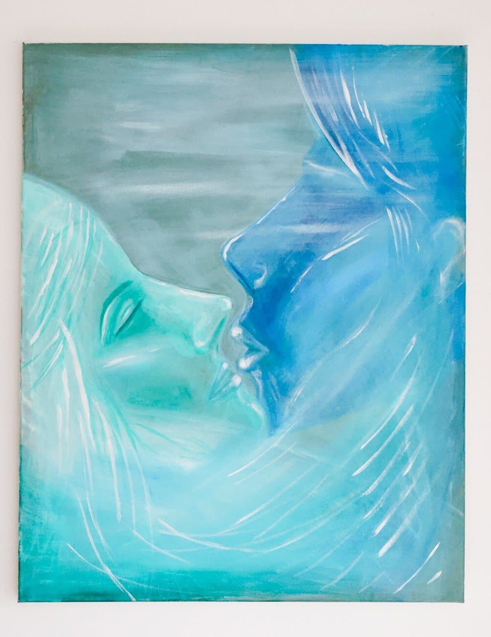 "Somehow My Heart Still Remembers You" on a plain white wall