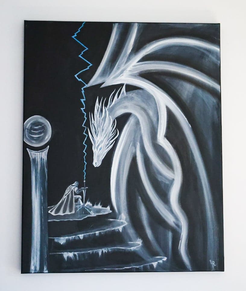 "The Prophecy" in full, on a white wall